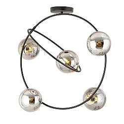 Lampada A Soffitto Minimal Inanna Acciaio Nero Oro Grigio5 Luci E14 Ip20