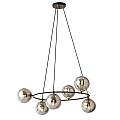 Lampadario Minimal Tiamat Acciaio Nero Oro Grigio 6 Luci E14 Ip20 LA0073-EB-6-OR-GR