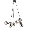 Lampadario Minimal Tiamat Acciaio Nero Oro Grigio 6 Luci E14 Ip20 LA0073-EB-6-OR-GR
