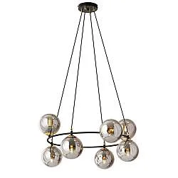 Lampadario Minimal Tsukiyomi Acciaio Nero Oro Grigio 7 Luci E14