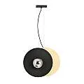 Sospensione Minimal Nordica Brigid 2 Luci In Acciaio Nero E Legno Vetro Fumè LA0076-EB-2-MA-GR