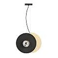Sospensione Minimal Nordica Brigid 2 Luci In Acciaio Nero E Legno Vetro Fumè LA0076-EB-2-MA-GR