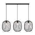 Lampadario Moderno Lugh Acciaio Nero 3 Luci E27 Ip20 LA0077-EB-3-NR