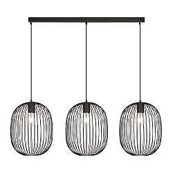 Lampadario Moderno Michizane Acciaio Nero 3 Luci E27
