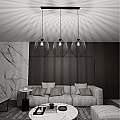 Lampadario Moderno Lugh Acciaio Nero 3 Luci E27 Ip20 LA0077-EB-3-NR