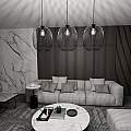 Lampadario Moderno Lugh Acciaio Nero 3 Luci E27 Ip20 LA0077-EB-3-NR