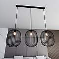 Lampadario Moderno Lugh Acciaio Nero 3 Luci E27 Ip20 LA0077-EB-3-NR
