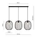 Lampadario Moderno Lugh Acciaio Nero 3 Luci E27 Ip20 LA0077-EB-3-NR
