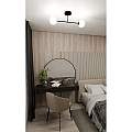Plafoniera Moderna Morrigan 2 Luci In Acciao Nero E Sfere In Vetro Bianco LA0079-EB-PL2-NR-BI
