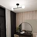 Plafoniera Moderna Morrigan 2 Luci In Acciao Nero E Sfere In Vetro Bianco LA0079-EB-PL2-NR-BI