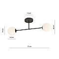 Plafoniera Moderna Morrigan 2 Luci In Acciao Nero E Sfere In Vetro Bianco LA0079-EB-PL2-NR-BI