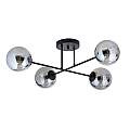 Plafoniera Moderna Morrigan 4 Luci In Acciao Nero E Sfere In Vetro Fumè LA0079-EB-PL4-NR