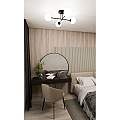 Plafoniera Moderna Morrigan 4 Luci In Acciao Nero E Sfere In Vetro Bianco LA0079-EB-PL4-NR-BI