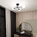 Plafoniera Moderna Morrigan 4 Luci In Acciao Nero E Sfere In Vetro Bianco LA0079-EB-PL4-NR-BI