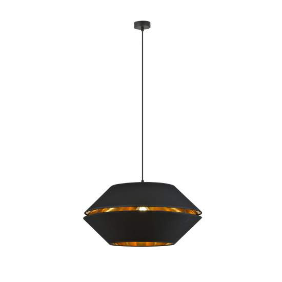 Sospensione Contemporanea 1 Luce Bellerofonte In Metallo Nero E Oro LA0091-EB-1-NR