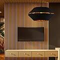Sospensione Contemporanea 1 Luce Bellerofonte In Metallo Nero E Oro LA0091-EB-1-NR