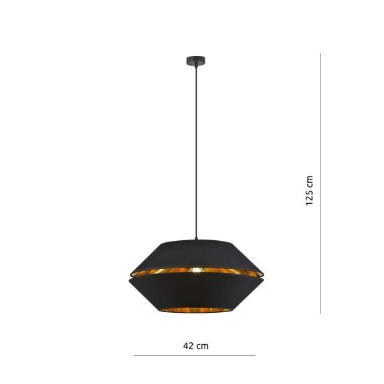 Sospensione Contemporanea 1 Luce Bellerofonte In Metallo Nero E Oro LA0091-EB-1-NR