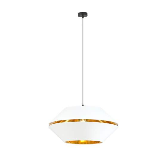 Sospensione Contemporanea 1 Luce Bellerofonte In Metallo Bianco E Oro LA0091-EB-1-NR-BI
