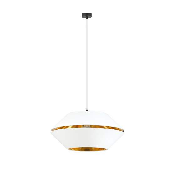 Sospensione Contemporanea 1 Luce Bellerofonte In Metallo Bianco E Oro LA0091-EB-1-NR-BI