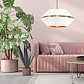 Sospensione Contemporanea 1 Luce Bellerofonte In Metallo Bianco E Oro LA0091-EB-1-NR-BI