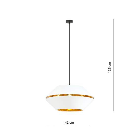 Sospensione Contemporanea 1 Luce Bellerofonte In Metallo Bianco E Oro LA0091-EB-1-NR-BI