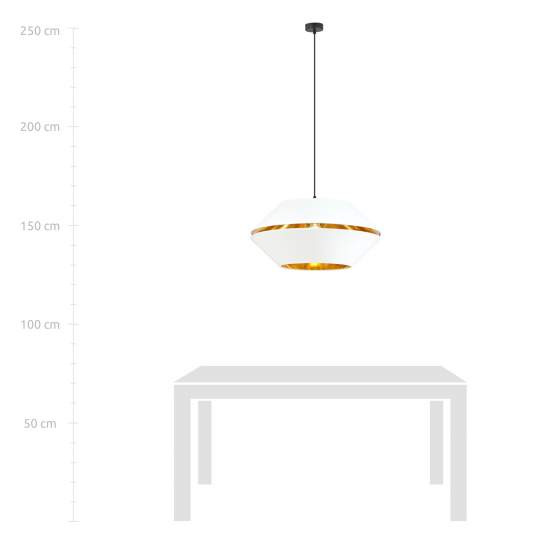 Sospensione Contemporanea 1 Luce Bellerofonte In Metallo Bianco E Oro LA0091-EB-1-NR-BI
