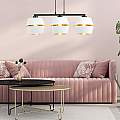 Sospensione Contemporanea 3 Luci Bellerofonte In Metallo Bianco E Oro LA0091-EB-3-NR-BI