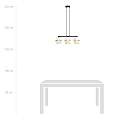 Sospensione Contemporanea 3 Luci Bellerofonte In Metallo Bianco E Oro LA0091-EB-3-NR-BI