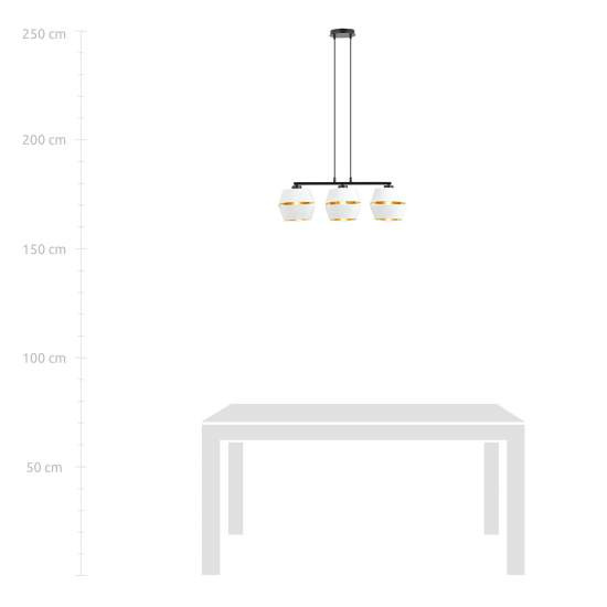 Sospensione Contemporanea 3 Luci Bellerofonte In Metallo Bianco E Oro LA0091-EB-3-NR-BI