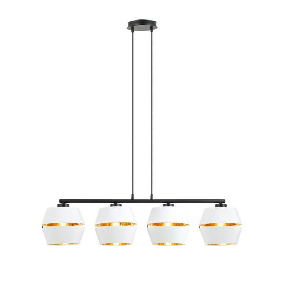Sospensione Contemporanea 4 Luci Bellerofonte In Metallo Bianco E Oro LA0091-EB-4-NR-BI