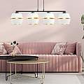 Sospensione Contemporanea 4 Luci Bellerofonte In Metallo Bianco E Oro LA0091-EB-4-NR-BI