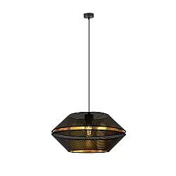 Sospensione Contemporanea 1 Luce Tristram In Metallo Nero E Oro