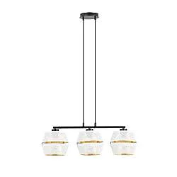 Sospensione Contemporanea 3 Luci Tristram In Metallo Bianco E Oro