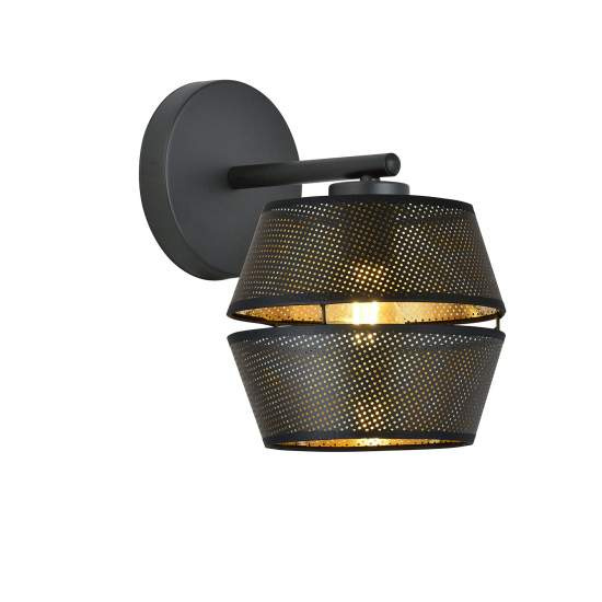 Applique Contemporanea 1 Luce Enea In Metallo Nero E Oro LA0092-EB-AP1-NR