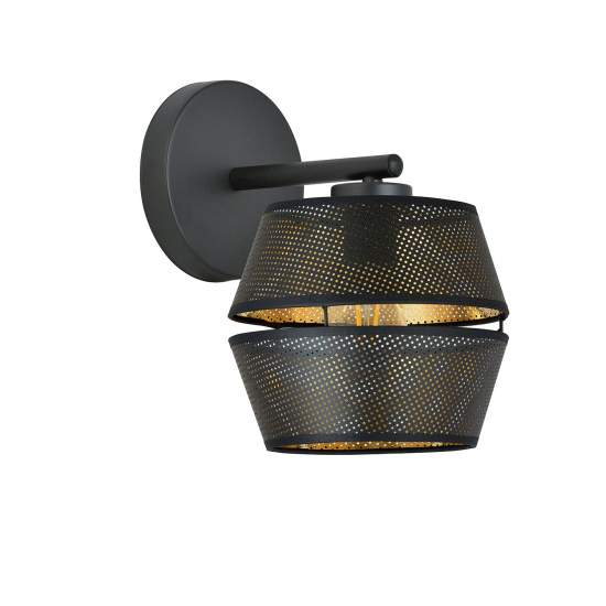 Applique Contemporanea 1 Luce Enea In Metallo Nero E Oro LA0092-EB-AP1-NR