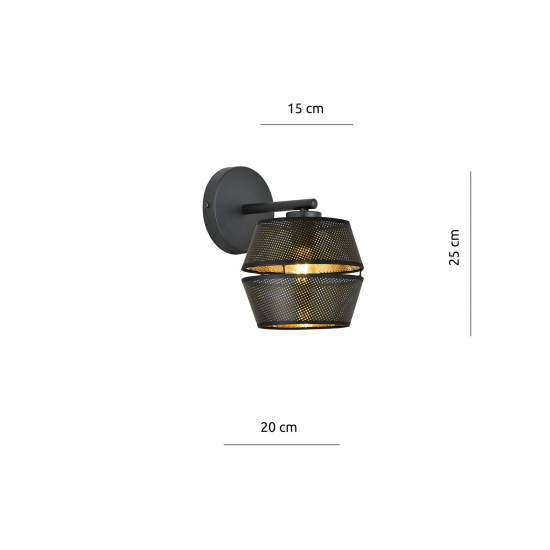 Applique Contemporanea 1 Luce Enea In Metallo Nero E Oro LA0092-EB-AP1-NR