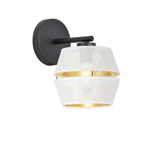 Applique Contemporanea 1 Luce Enea In Metallo Bianco E Oro LA0092-EB-AP1-NR-BI