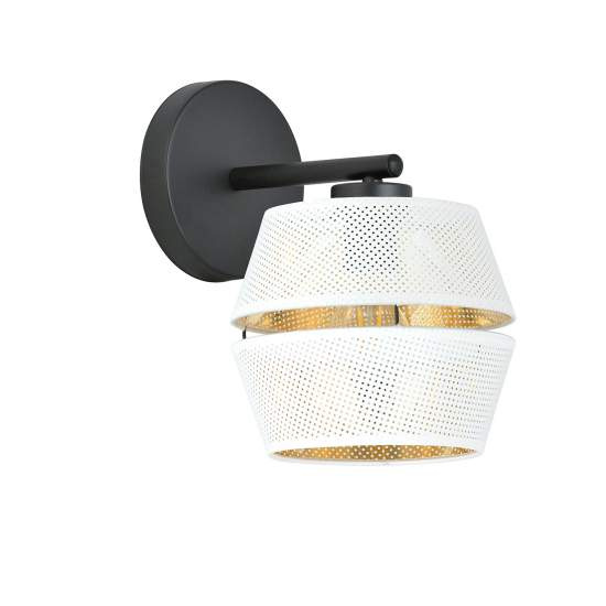Applique Contemporanea 1 Luce Enea In Metallo Bianco E Oro LA0092-EB-AP1-NR-BI