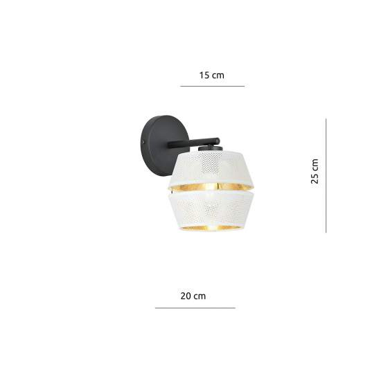 Applique Contemporanea 1 Luce Enea In Metallo Bianco E Oro LA0092-EB-AP1-NR-BI