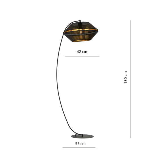 Piantana Moderno Enea Acciaio Nero 1 Luce E27 Ip20 LA0092-EB-PT1-NR