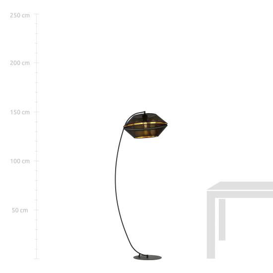 Piantana Moderno Enea Acciaio Nero 1 Luce E27 Ip20 LA0092-EB-PT1-NR