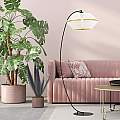 Piantana Moderno Enea Acciaio Nero Bianco 1 Luce E27 Ip20 LA0092-EB-PT1-NR-BI