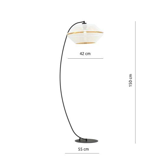 Piantana Moderno Enea Acciaio Nero Bianco 1 Luce E27 Ip20 LA0092-EB-PT1-NR-BI