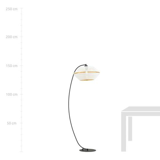 Piantana Moderno Enea Acciaio Nero Bianco 1 Luce E27 Ip20 LA0092-EB-PT1-NR-BI