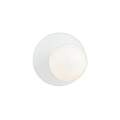 Lampada Da Parete Contemporanea Ippolita 1 Luce In Acciaio Bianco E Vetro Opalino LA0093-EB-AP1-BI