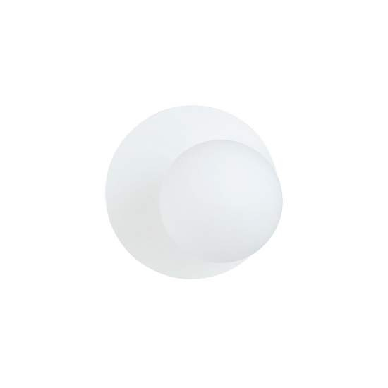 Lampada Da Parete Contemporanea Ippolita 1 Luce In Acciaio Bianco E Vetro Opalino LA0093-EB-AP1-BI