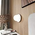Lampada Da Parete Contemporanea Ippolita 1 Luce In Acciaio Bianco E Vetro Opalino LA0093-EB-AP1-BI