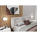 Lampada Da Parete Contemporanea Ippolita 1 Luce In Acciaio Bianco E Vetro Opalino LA0093-EB-AP1-BI