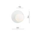Lampada Da Parete Contemporanea Ippolita 1 Luce In Acciaio Bianco E Vetro Opalino LA0093-EB-AP1-BI