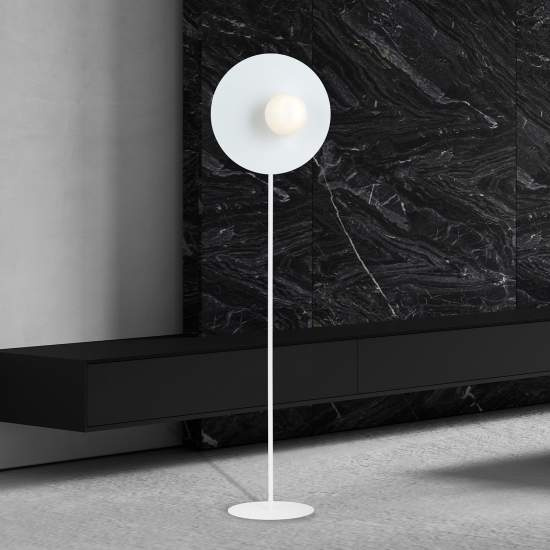 Piantana Minimal Ippolita Acciaio Bianco 1 Luce E14 Ip20 LA0093-EB-PT1-BI